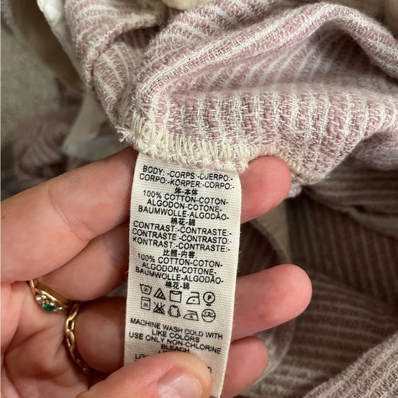 NWT Free People Light at Sunrise Crop woven cotton pants in a stripe pattern 4 - Picture 8 of 9